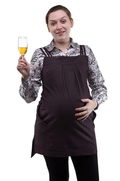 Pregnant woman with alcohol — Stock Photo, Image