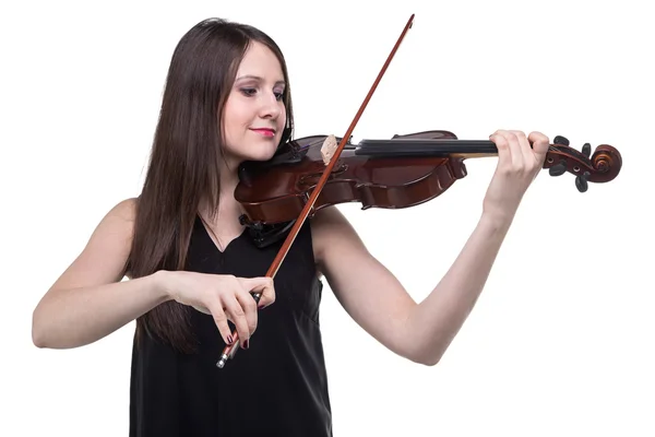 Mulher morena com violino — Fotografia de Stock