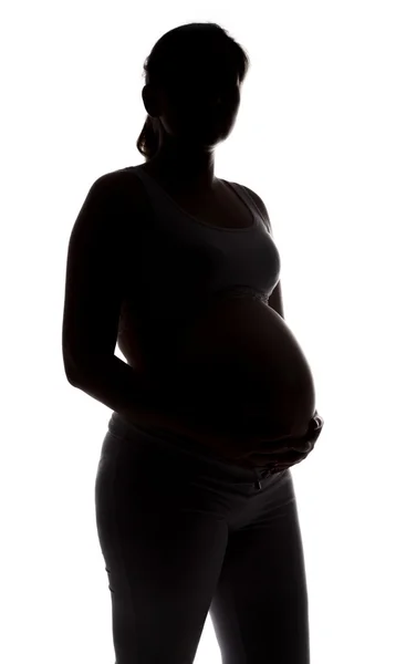 Silhouette della futura madre — Foto Stock