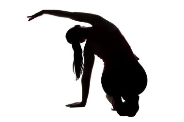 Bend ile germe kadın silüeti