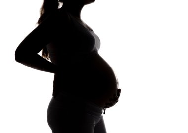 Hamile kadın göbek, yüzü olmayan sarılma