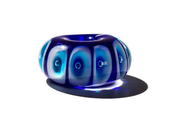 Met de hand gemaakt van blauw glas kralen — Stockfoto