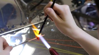 Cam boncuk, zaman atlamalı yapma kadın