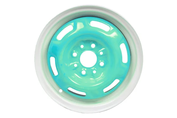 Recubrimiento en polvo del disco de rueda azul claro — Foto de Stock