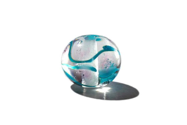 Hand made transparent with blue glass bead — Stock Photo, Image