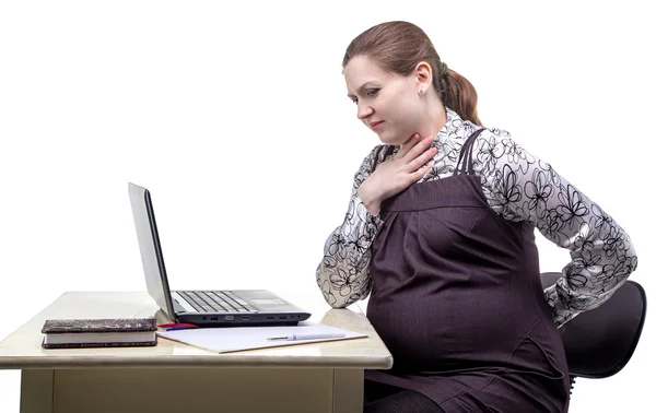 Mujer embarazada y eructar — Foto de Stock
