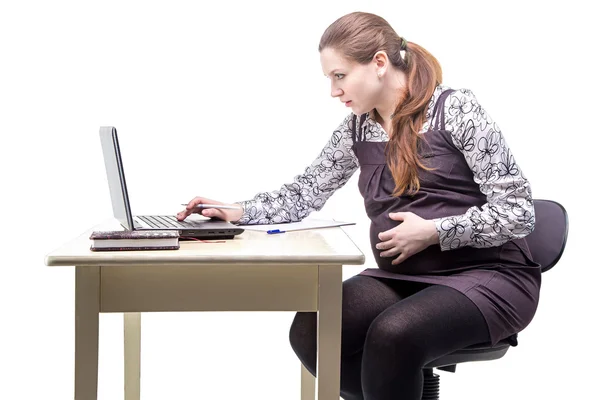 Trabajar mujer embarazada — Foto de Stock