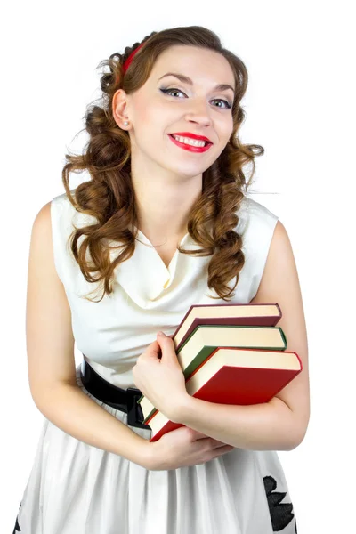 Młoda kobieta z książki — Zdjęcie stockowe