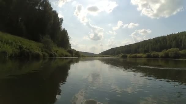 Течії річки Nemda — стокове відео