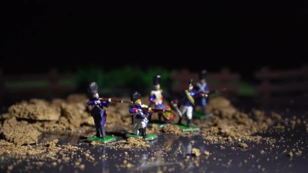 Video of vintage tin soldiers with sliding — Stock Video