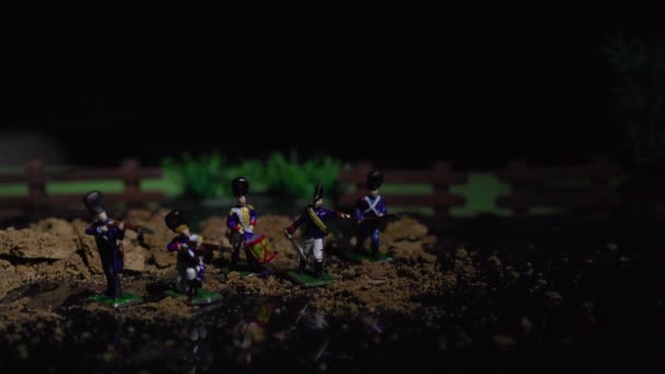 Footage of vintage tin soldiers — Stock Video