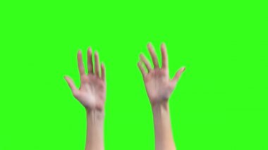 Yeşil arka planda kızgın kadın elleri videosu