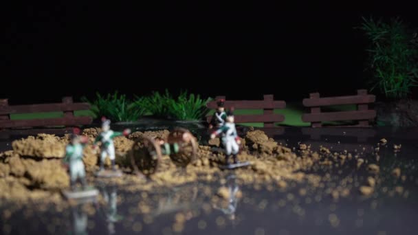 Video di soldatini di latta fatti a mano e ricostruzione di guerra — Video Stock