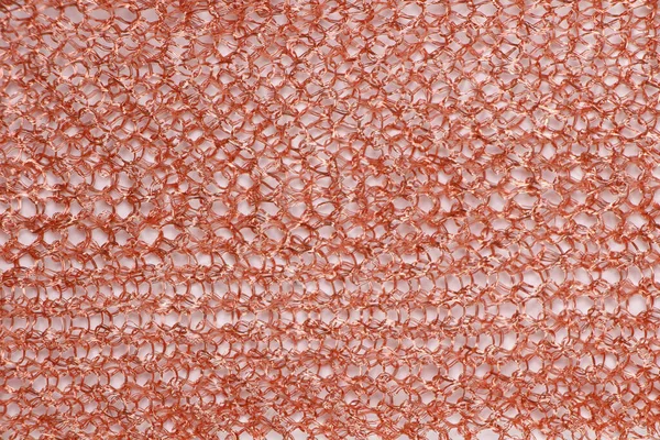 Image of knitted red metal grid on white background — Stock Photo, Image