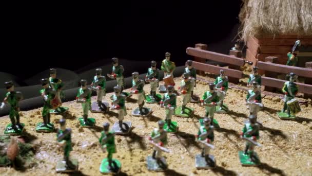 Video of handmade tin soldiers and historical war reconstruction — Stock Video