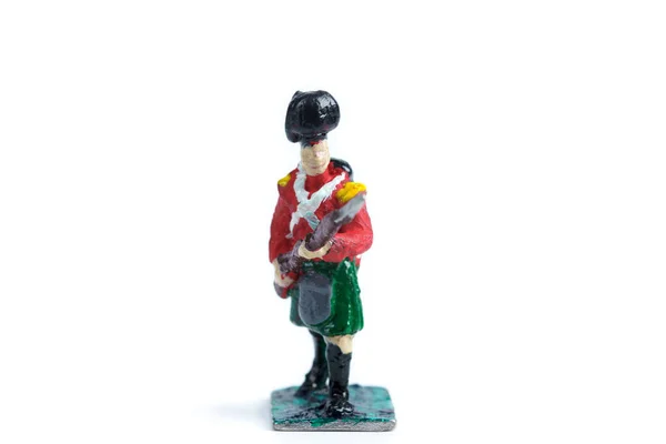 Image of vintage tin soldiers figurine on the white background — Stock Photo, Image