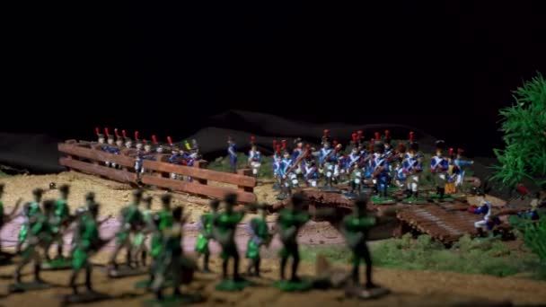 Video of metal soldiers and 19th century war reconstruction — Stock Video