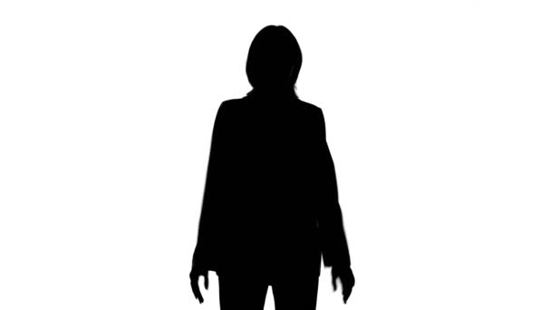 Video di donne silhouette in giacca tuta — Video Stock