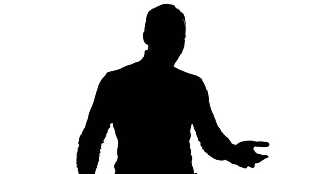 Video di mans silhouette mostrando facepalm gesto — Video Stock
