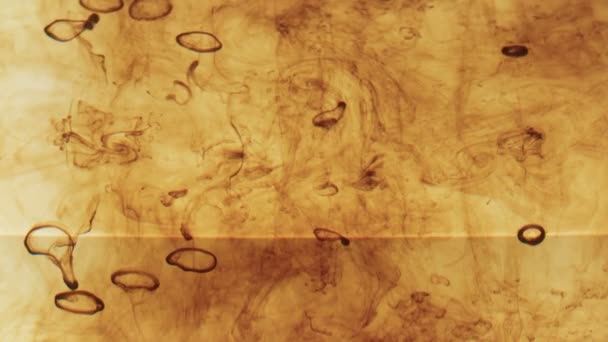 Textur av brunt bläck som löses upp i vatten — Stockvideo