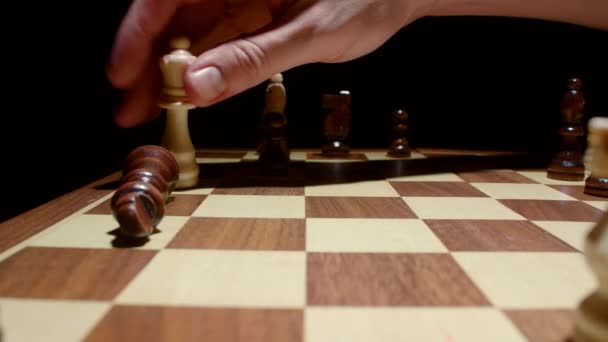 Video de juego de ajedrez con cancelar un movimiento — Vídeo de stock