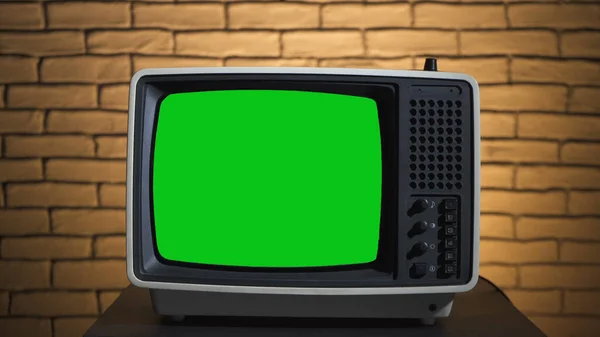 Foto de retro tv con croma key — Foto de Stock