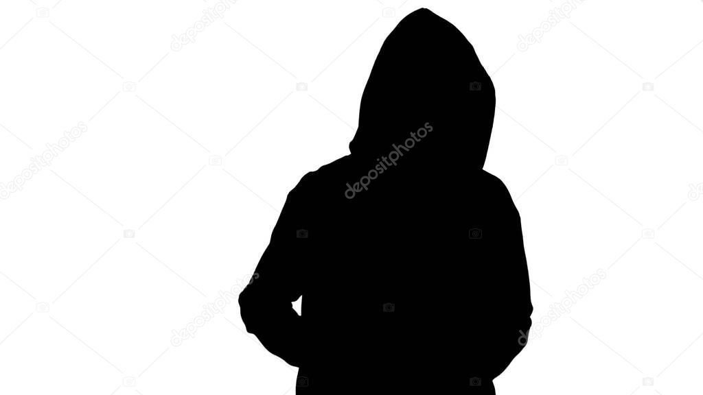 Drug traffickers black silhouette on white background
