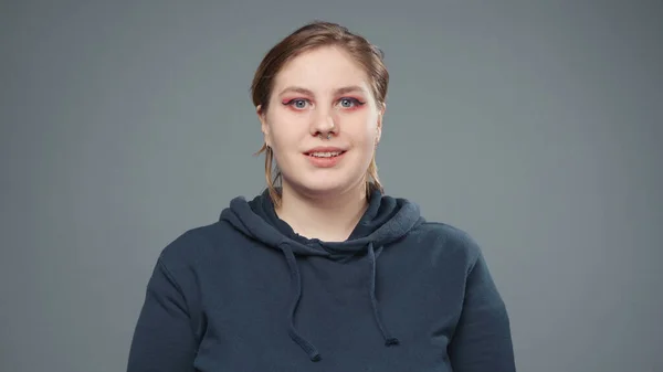 Photo of the smiling stout woman, closeup — Stock Photo, Image