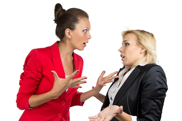Szef kobieta krzyczy na podrzędnego — Zdjęcie stockowe