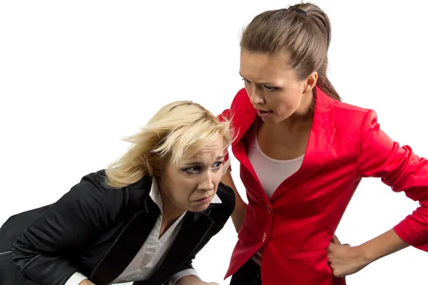 Chief woman yelling at an employee — Stock Photo, Image