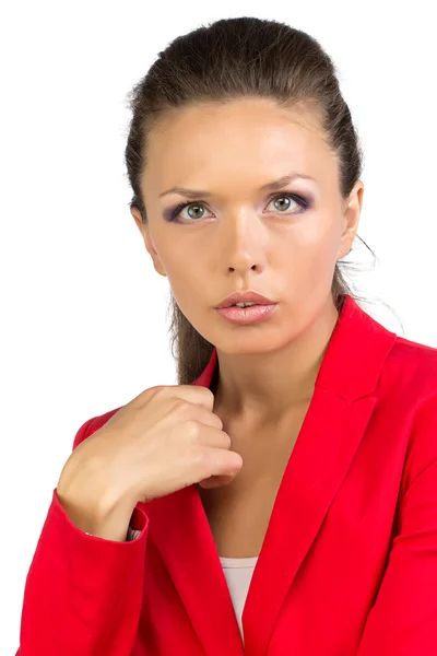 Porträt der Geschäftsfrau in roter Jacke — Stockfoto
