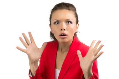 şaşkın bir iş kadını portresi