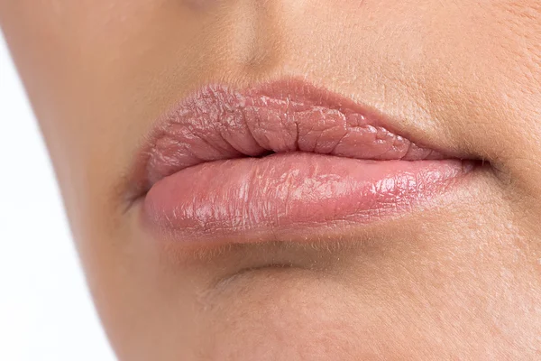 A cor natural dos lábios — Fotografia de Stock