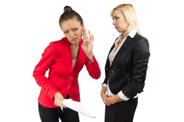 Businesswoman dont hear enother one clipart