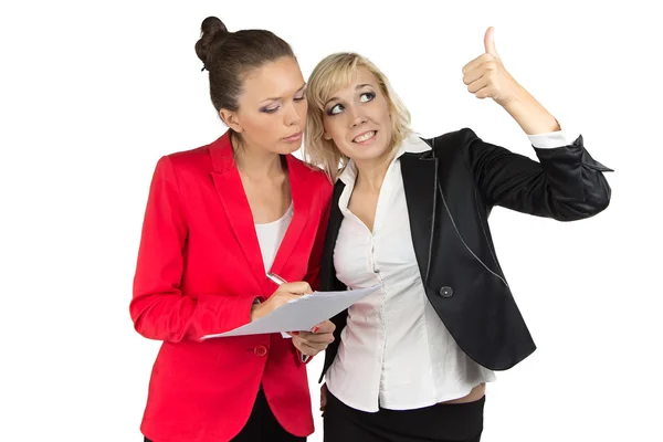 Two businesswoman discussing something — Stock Photo, Image