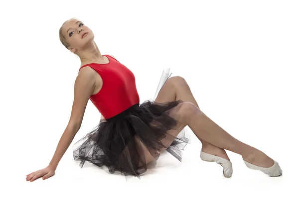 Image of young ballerina sitting on the floor — Stock Photo, Image