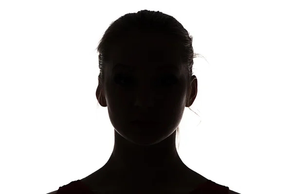 Immagine di silhouette ragazza adolescente — Foto Stock