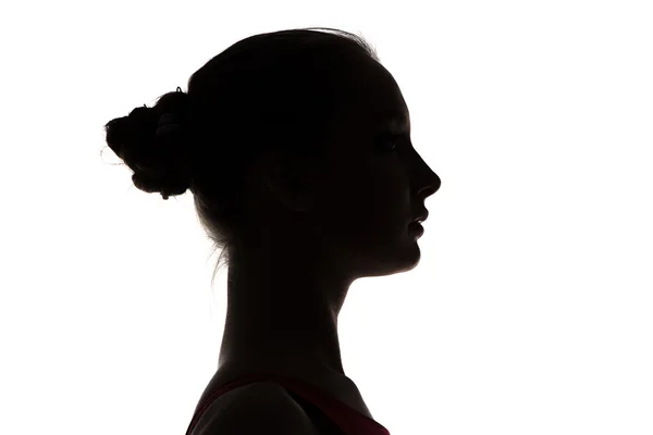 Silhouette of teenage girls head — Stock Photo, Image