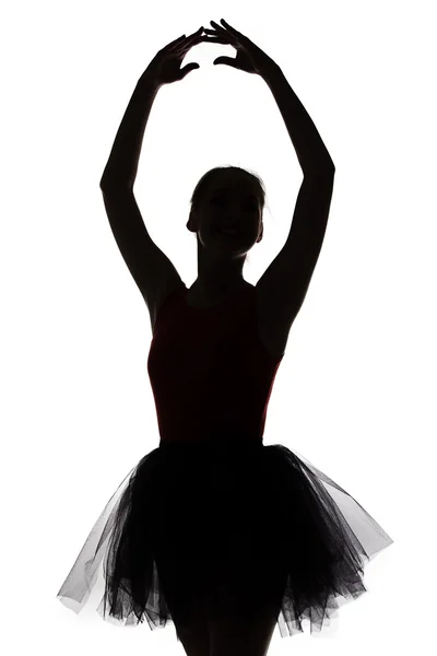 Kształt baleriny z rękami w górze — Zdjęcie stockowe