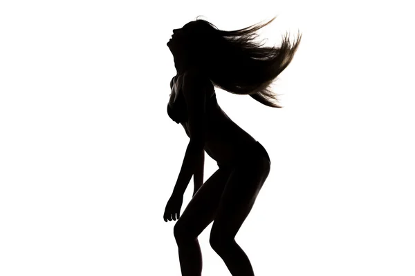 シルエット セクシーな踊っている女の子の画像 — ストック写真