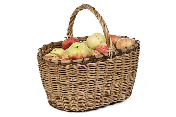 Photo of wicker basket wih apples — Stock Photo, Image