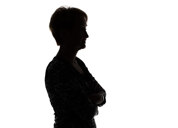 Foto van de volwassen vrouw silhouet in profiel — Stockfoto
