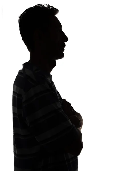 Silhouet van volwassen man in profiel — Stockfoto