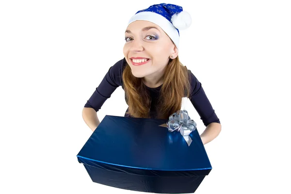 Portrait of happy woman received the gift — Stock Photo, Image