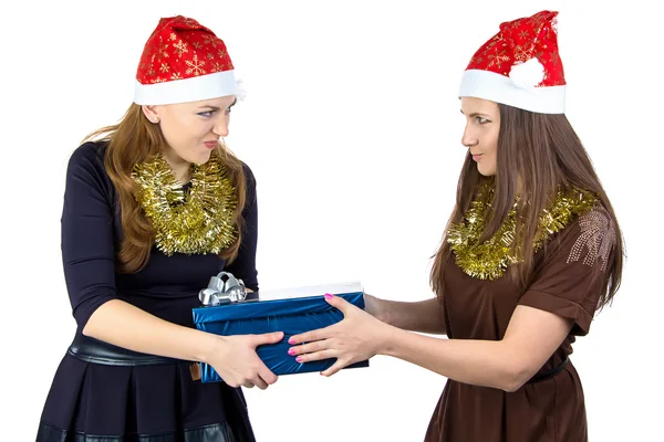 Photo of young women with the gift — Stock Photo, Image