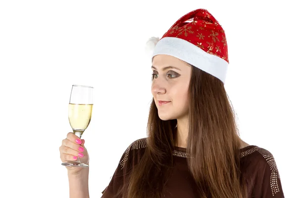 Portrait de la femme avec champagne en verre — Photo