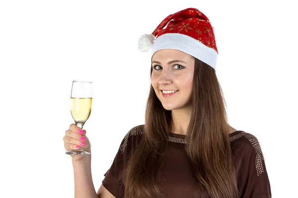 Foto della donna con champagne di vetro — Foto Stock