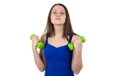 Kadın dumbbells ile görüntü