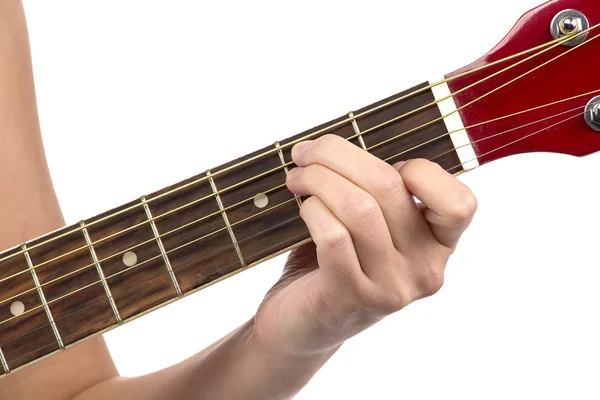 Foto von Frauenfingern auf der Gitarre — Stockfoto