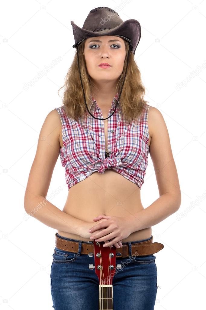 Photo of pretty young cowgirl